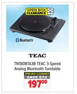 2001 Audio Video TN180BTA3B TEAC 3-Speed Analog Bluetooth Turntable offer
