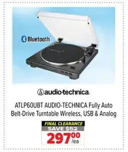 2001 Audio Video ATLP60UBT AUDIO-TECHNICA Fully Auto Belt-Drive Turntable Wireless, USB & Analog offer