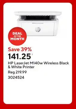 Staples HP LaserJet M140w Wireless Black & White Printer offer