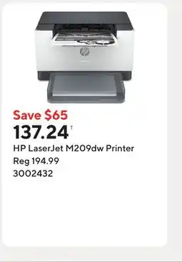 Staples HP LaserJet M209dw Printer offer