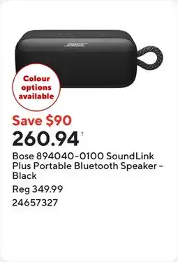 Staples Bose 894040-0100 SoundLink Plus Portable Bluetooth Speaker - Black offer