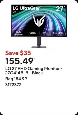 Staples LG 27 FHD Gaming Monitor - 27G414B-B - Black offer