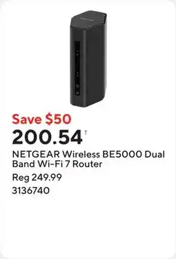 Staples NETGEAR Wireless BE5000 Dual Band Wi-Fi 7 Router offer