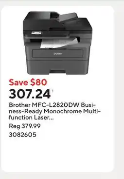Staples Brother MFC-L2820DW Business-Ready Monochrome Multifunction Laser Printer offer