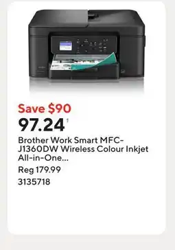 Staples Brother Work Smart MFC-J1360DW Wireless Colour Inkjet All-in-One Printer offer