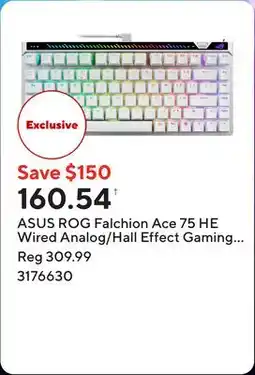 Staples ASUS ROG Falchion Ace 75 HE Wired Analog/Hall Effect Gaming Keyboard - White offer
