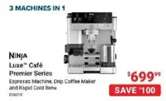 Ninja Luxe Café Premier Series Espresso Machine, Drip Coffee Maker and Rapid Cold Brew