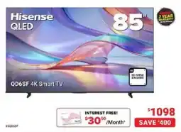 Visions Electronics Hisense QLED QD6SF 4K Smart TV offer