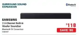 Visions Electronics Samsung 2.0-channel built-in woofer soundbar offer