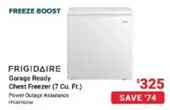 Frigidaire garage ready chest freezer