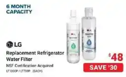 Visions Electronics LG replacement refrigerator water filter offer