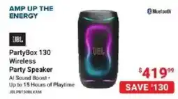 Visions Electronics JBL PartyBox 130 Wireless Party Speaker offer