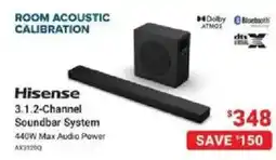 Visions Electronics Hisense 3.1.2-Channel Soundbar System offer