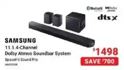 Visions Electronics Samsung 11.1.4-Channel Dolby Atmos Soundbar System SpaceFit Sound Pro offer