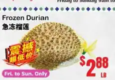 Oceans Fresh Food Market Frozen Durian offer