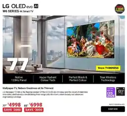 Visions Electronics LG OLED evo AI W6 SERIES 4K Smart TV offer