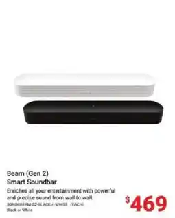Visions Electronics Sonos Beam (Gen 2) Smart Soundbar offer