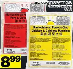 Supermarché PA Sunland chicken & cabbage dumplings offer