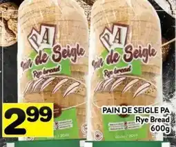 Supermarché PA PA Rye Bread offer