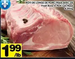 Supermarché PA Fresh Bone-In Pork Loin Roast offer