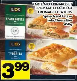 Supermarché PA Ilios spinach and feta or feta cheese pies offer
