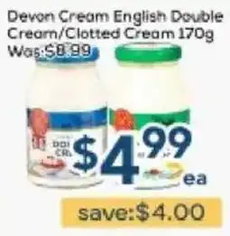 Oceans Fresh Food Market Devon Cream English Double Cream/Clotted Cream offer