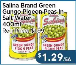 Blue Sky Supermarket Salina Brand Green Gungo Pigeon Peas In Salt Water offer