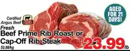 Concord Food Centre & Oak Ridges Food Market Certified Angus Beef Fresh Beef Prime Rib Roast or Cap-Off Rib Steak offer