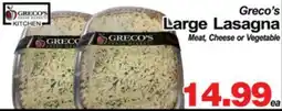 Concord Food Centre & Oak Ridges Food Market Greco's large lasagna offer