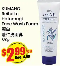 Terra Foodmart KUMANO Reihaku Hatomugi Face Wash Foam offer