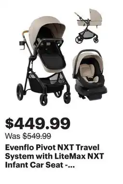 Best Buy Evenflo Pivot NXT Travel System with LiteMax NXT Infant Car Seat - Latte Tan offer