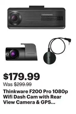 Best Buy Thinkware F200 Pro 1080p Wifi Dash Cam with Rear View Camera & GPS - Only at Best Buy offer