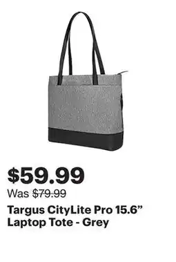 Best Buy Targus CityLite Pro 15.6 Laptop Tote - Grey offer