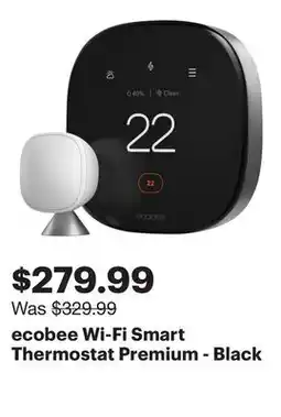 Best Buy ecobee Wi-Fi Smart Thermostat Premium - Black offer