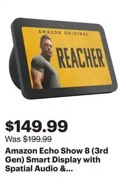 Best Buy Amazon Echo Show 8 (3rd Gen) Smart Display with Spatial Audio & Alexa - Charcoal offer