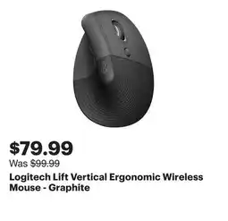 Best Buy Logitech Lift Vertical Ergonomic Wireless Mouse - Graphite offer