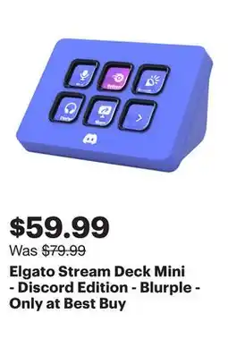 Best Buy Elgato Stream Deck Mini - Discord Edition - Blurple - Only at Best Buy offer