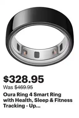 Best Buy Oura Ring 4 Smart Ring with Health, Sleep & Fitness Tracking - Up to 8 Days Battery - Black - Size 6 offer