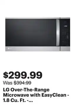 Best Buy LG Over-The-Range Microwave with EasyClean - 1.8 Cu. Ft. - Stainless Steel offer