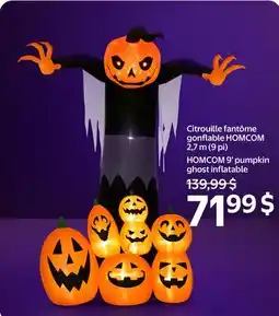 Walmart HOMCOM 9' pumpkin ghost inflatable offer