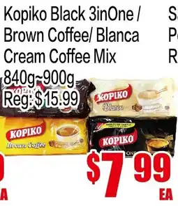 Fusion Supermarket Kopiko Black 3in1 Brown Coffee Blanca Cream Coffee Mix offer