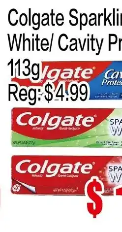 Fusion Supermarket Colgate Sparkling White/Cavity Protection offer