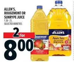 Metro Allen's, rougemont or sunrype juice offer