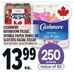 Metro Scotties cashmere bathroom tissue, sponge paper towel or scotties facial tissue offer