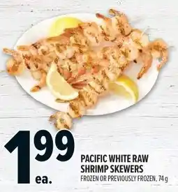 Metro Pacific white raw shrimp skewers offer