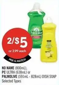 Shoppers Drug Mart No Name dish soap offer