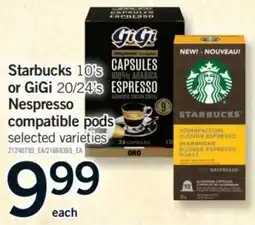 Fortinos Starbucks nespresso compatible pods offer