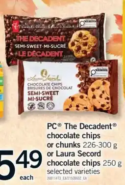 Fortinos pc the decadent chocolate chips offer