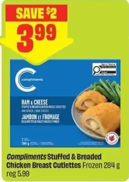 FreshCo Compliments Stuffed & Breaded Chicken Breast Cutlettes offer