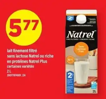 Natrel lait finement filtré sans lactose ou riche en protéines Natrel Plus